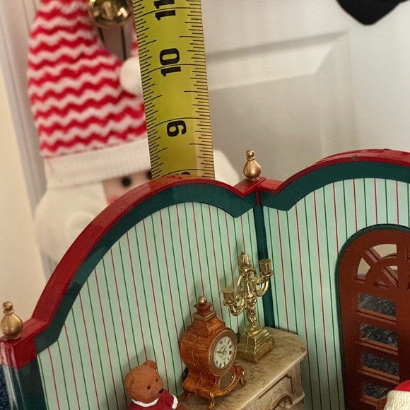 Cute Santa scene. Santa rocks and an elf looks at a box of toys. Missing cord. - Picture 7 of 12